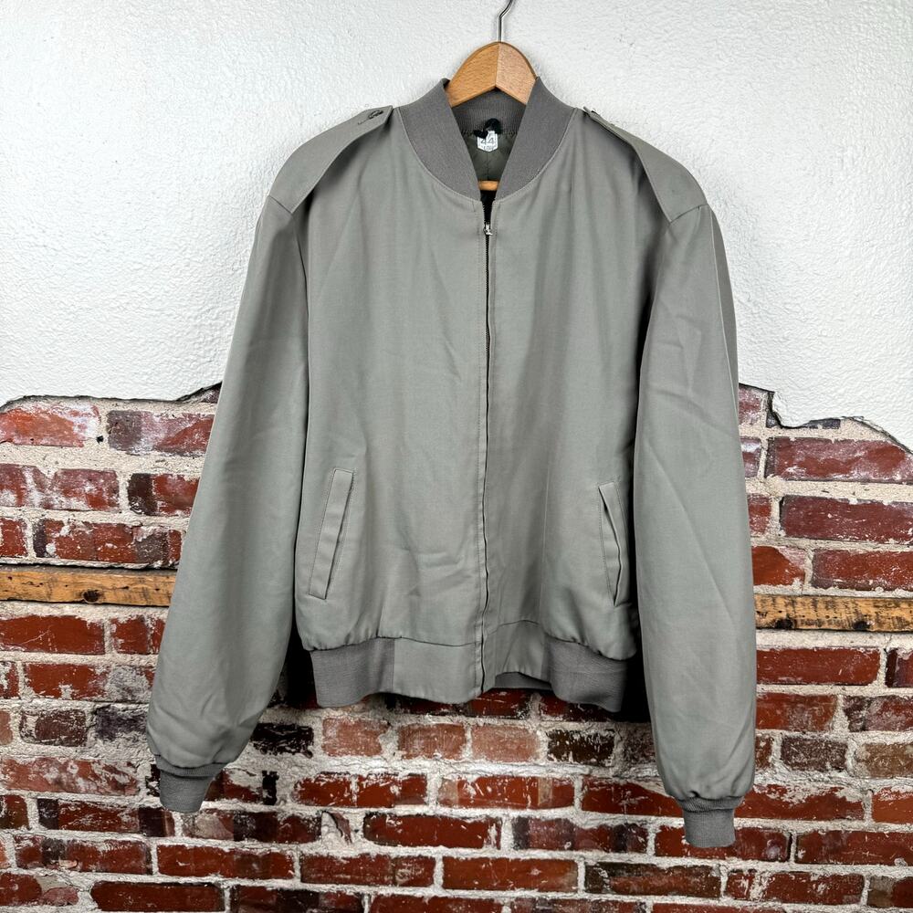 Vintage Neptune Garment Co Jacket Size 44 X Long Grey Lined Bomber Military USA